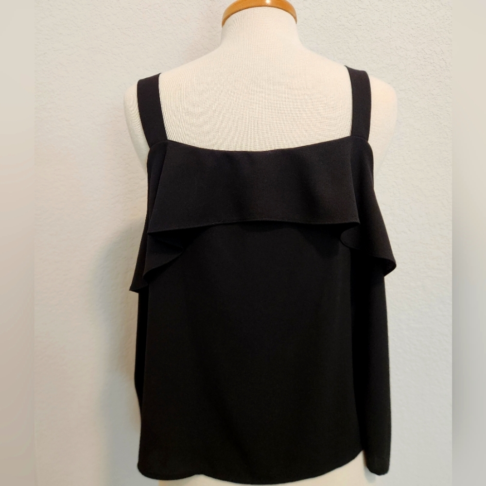 1.STATE Black Ruffle Button-Down Tank - Picture 3 of 4